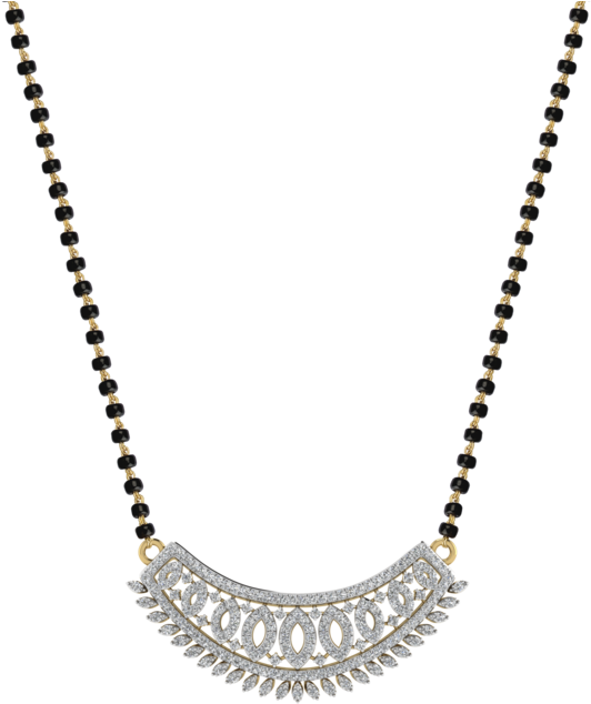 Womens 18 Karat Gold And Diamond Mangalsutra Pendant - Latest Mangalsutra Pendant Designs In Diamond (640x960), Png Download