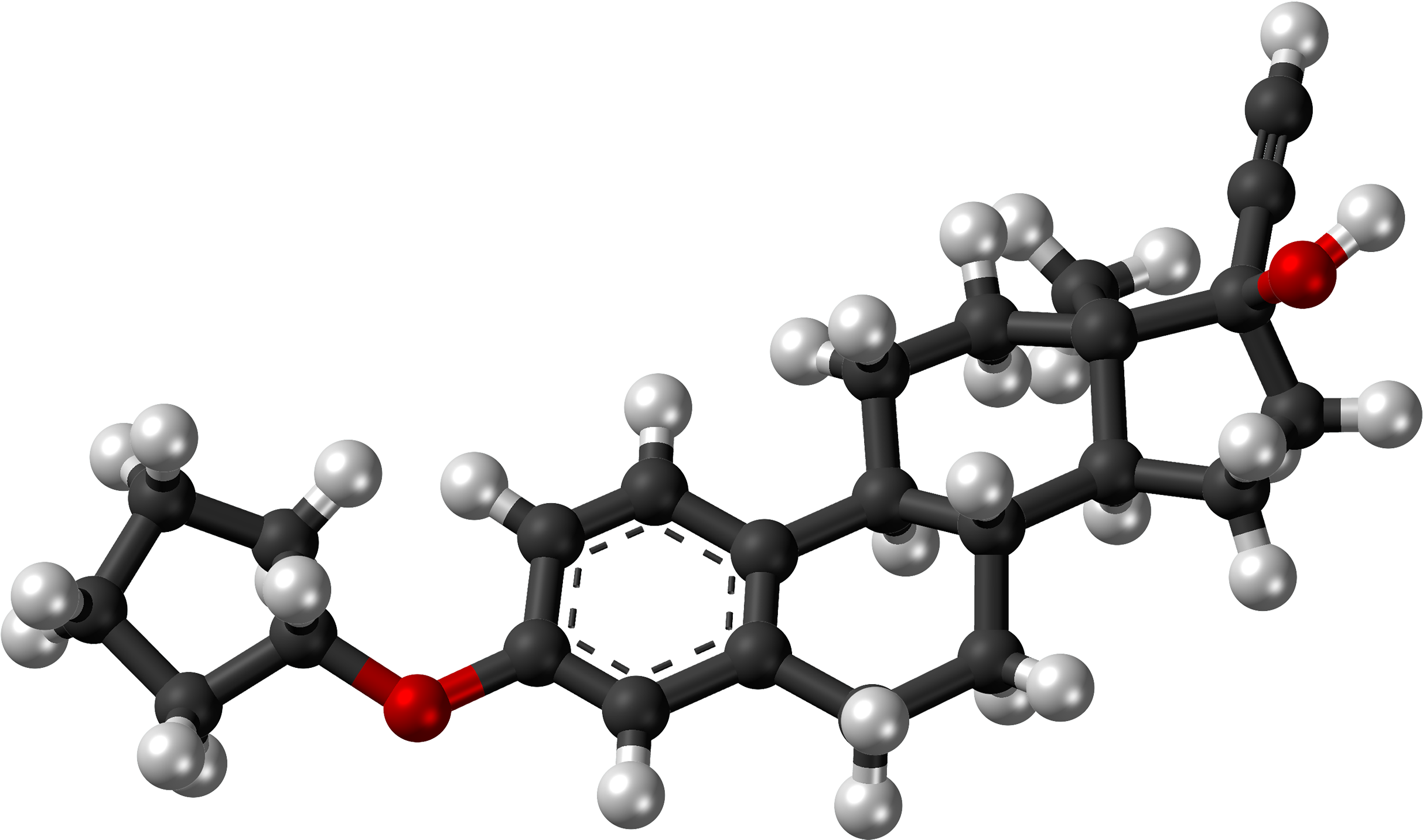 Quinestrol Molecule Ball - Estradiol Png (2560x1566), Png Download