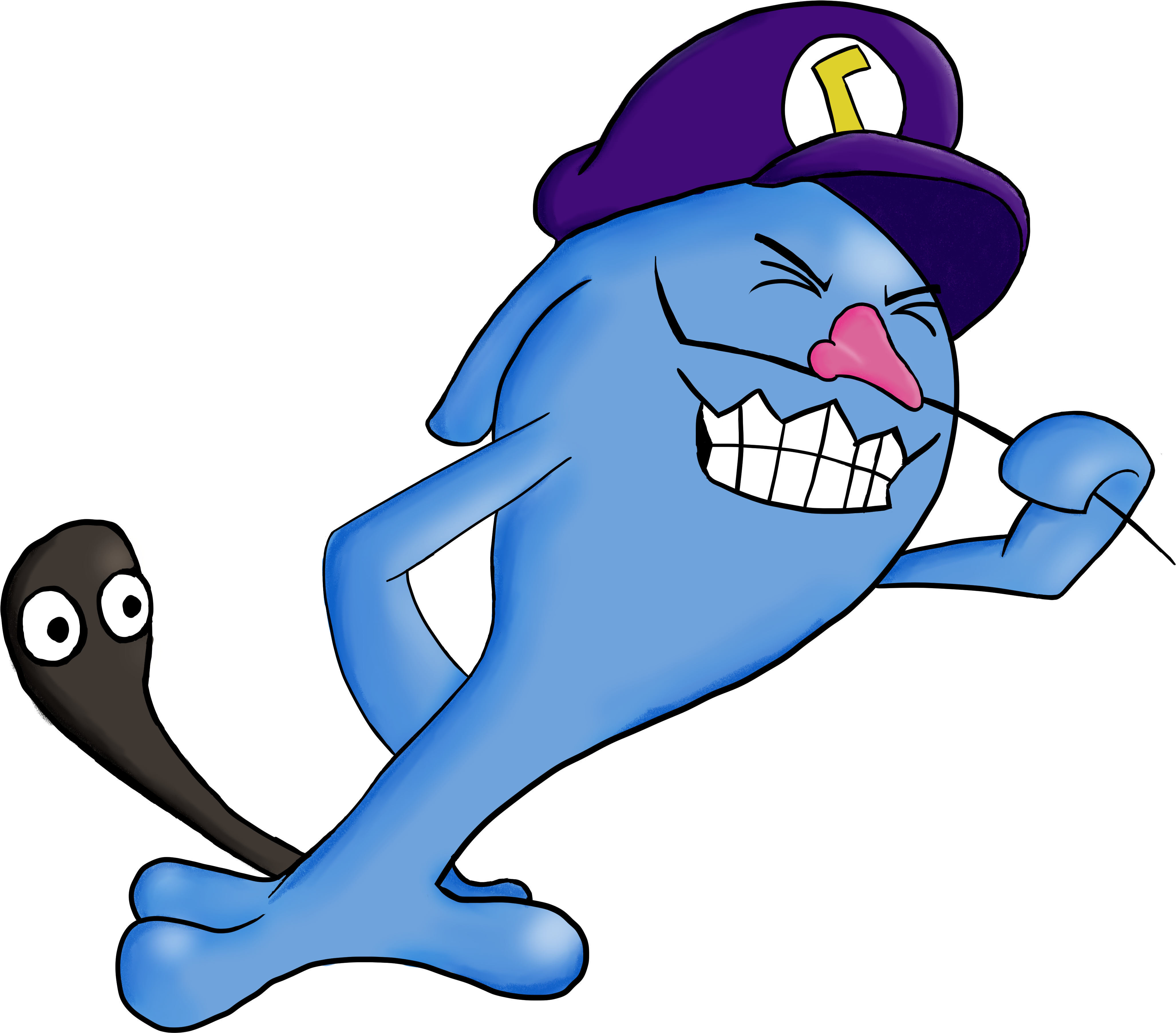 Wahboluigi - Wobbuffet Luigi - Cartoon (4320x7680), Png Download