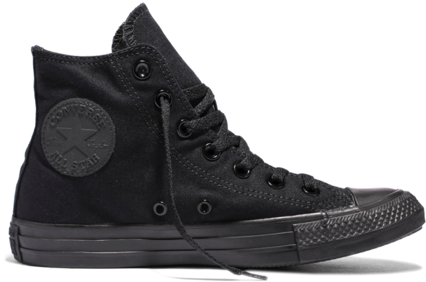 Brand New Chuck Taylor All Star Classic High Top Unisex - Black Leather High Top Converse (640x640), Png Download
