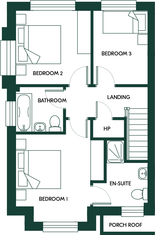 3 Bed Terrace - Floor Plan (800x1200), Png Download