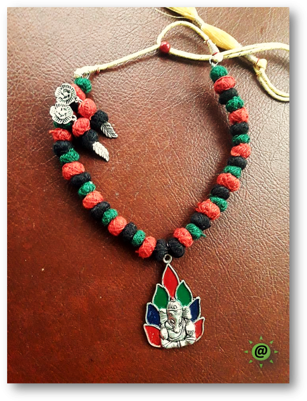 Handicrafts German Silver Neck Piece Set - Bead (800x800), Png Download