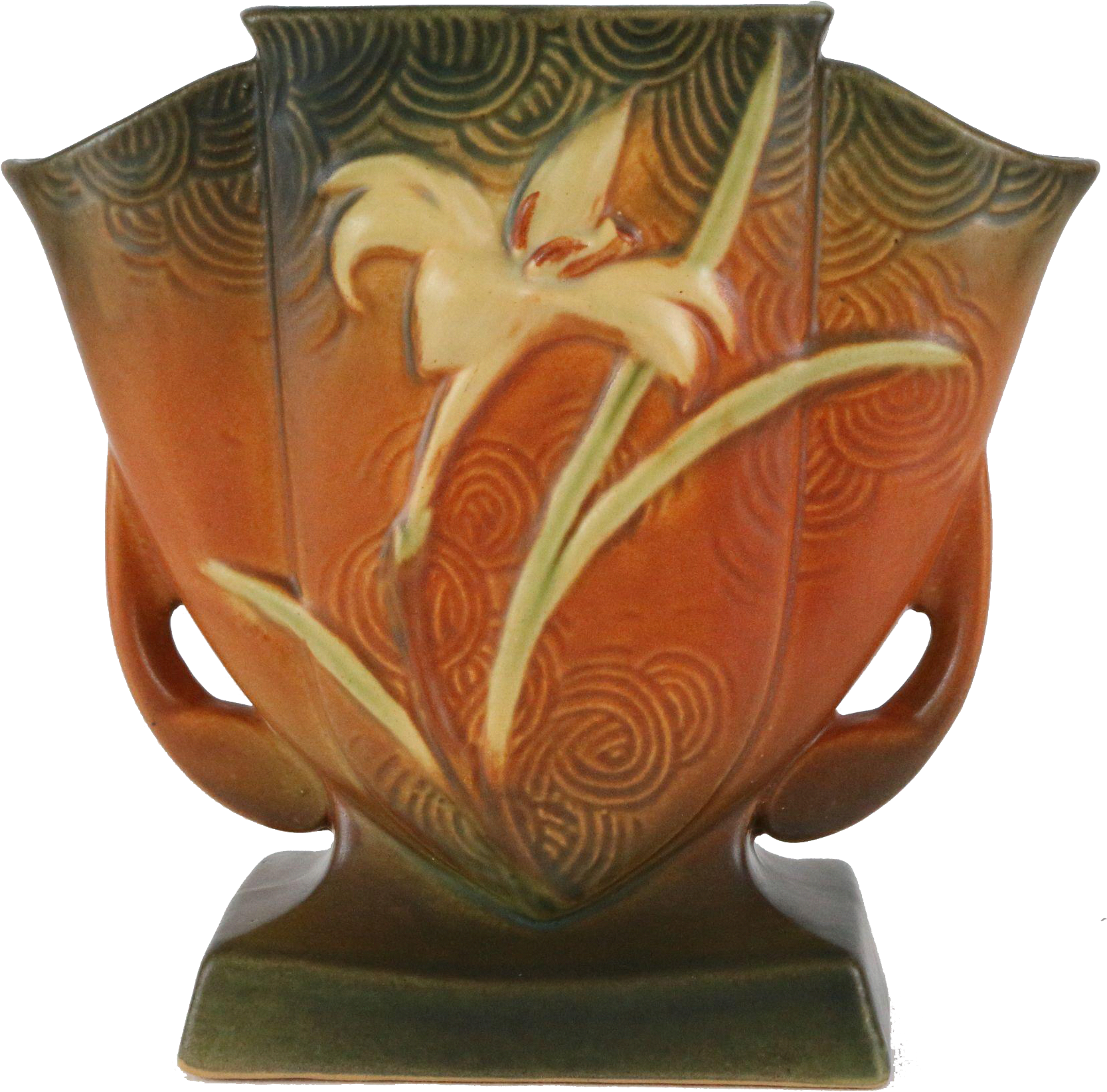 Roseville Zephyr Lily 7” Fan Vase - Vase (1666x1666), Png Download