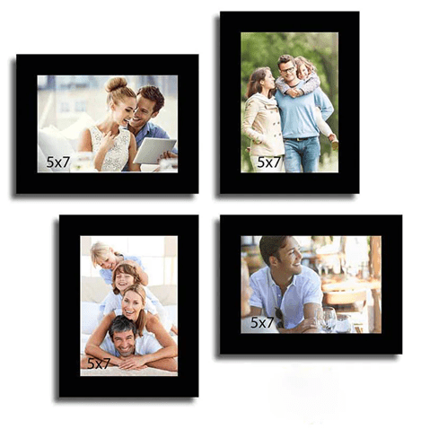 Wall Collage Black Fibre Wood Photo Frame - Picture Frame (848x477), Png Download