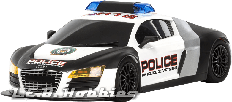 C3932 Scalextric Audi R8 Police Car Black & White - Sort Politibil Legetøj (800x500), Png Download