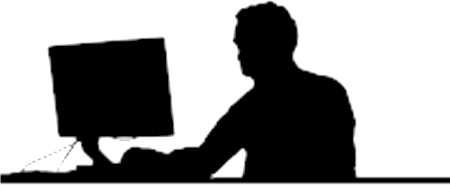 Website Development - Silhouette Typing (900x507), Png Download