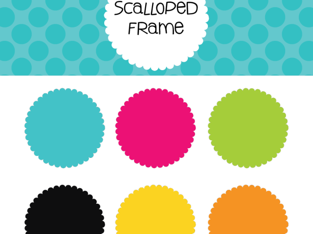 Vector Frame Clipart Scalloped Frame - Design (640x480), Png Download