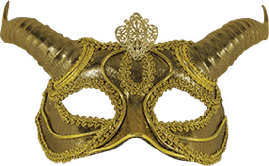 Glittering Gold Faun Mask - Mask (555x555), Png Download