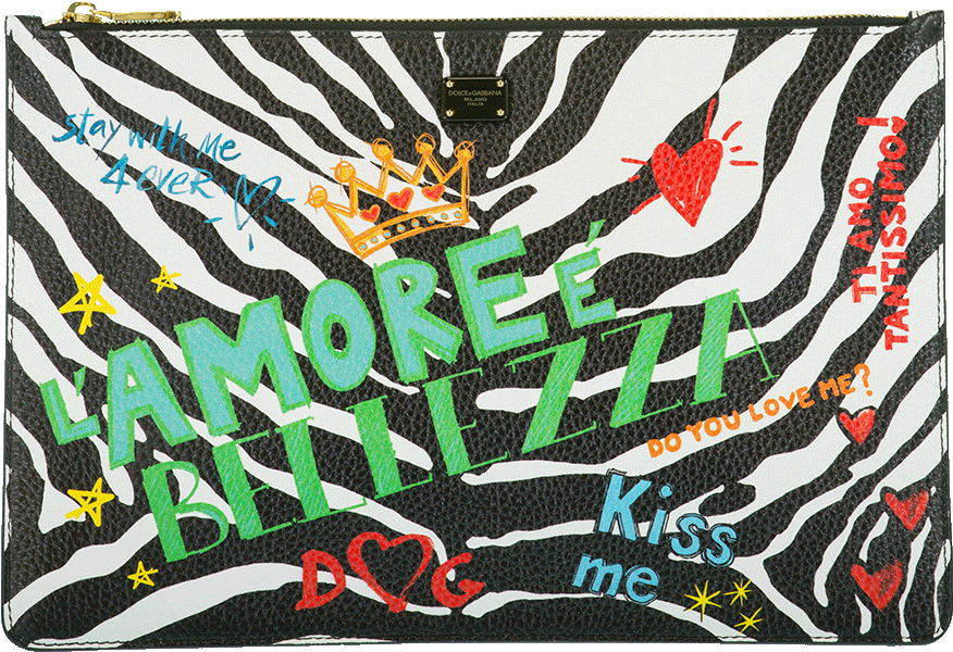 Loading Zoom - Dolce Gabbana Clutch Zebra (960x1223), Png Download