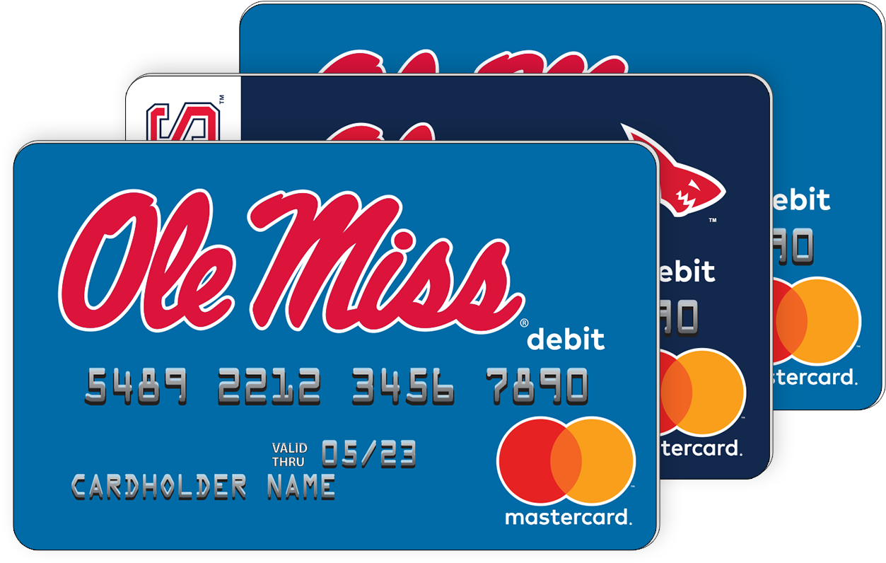 Ole Miss Fancard Prepaid Mastercard Group Of Cards - Graphic Design (1572x1171), Png Download