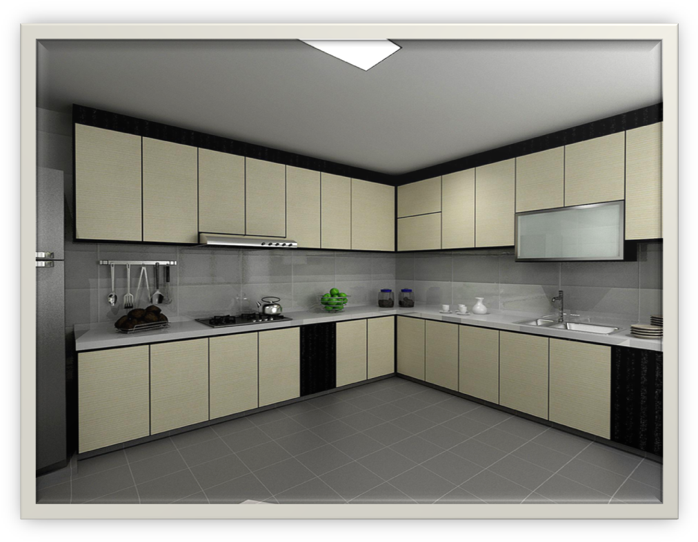 Full Size Of Kitchen Modern Tile For Kitchen Floor - U Shape Kitchens On Grey Floor Tiles (1031x804), Png Download