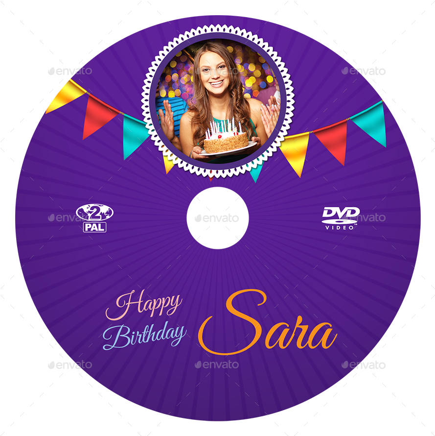 Birthday Cd Label Template - Circle (900x900), Png Download