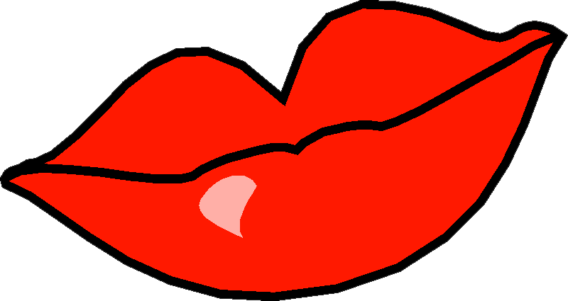 Cartoon With Big Lips - Lips Clip Art (800x425), Png Download