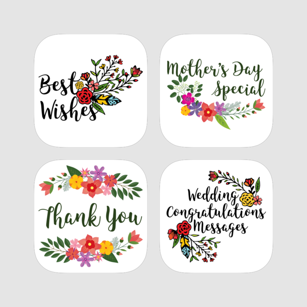 4 In 1 Useful Best Greetings 4 - Floral Design (630x630), Png Download