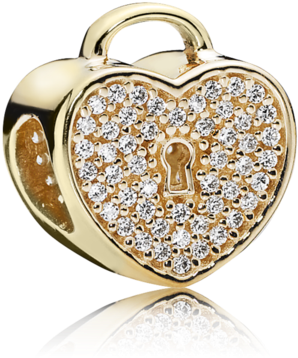 Pandora Charms Heart Gold (600x600), Png Download