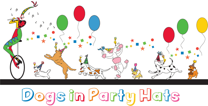 Dogs In Party Hats (800x407), Png Download