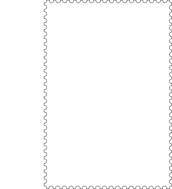 Outline, Postage, Frame, Border, Stamps, Frames - Black-and-white (584x640), Png Download