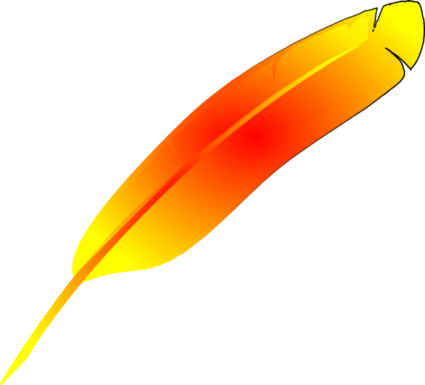 Feather Clip Art At Clker - Pena Colorida Png (600x544), Png Download