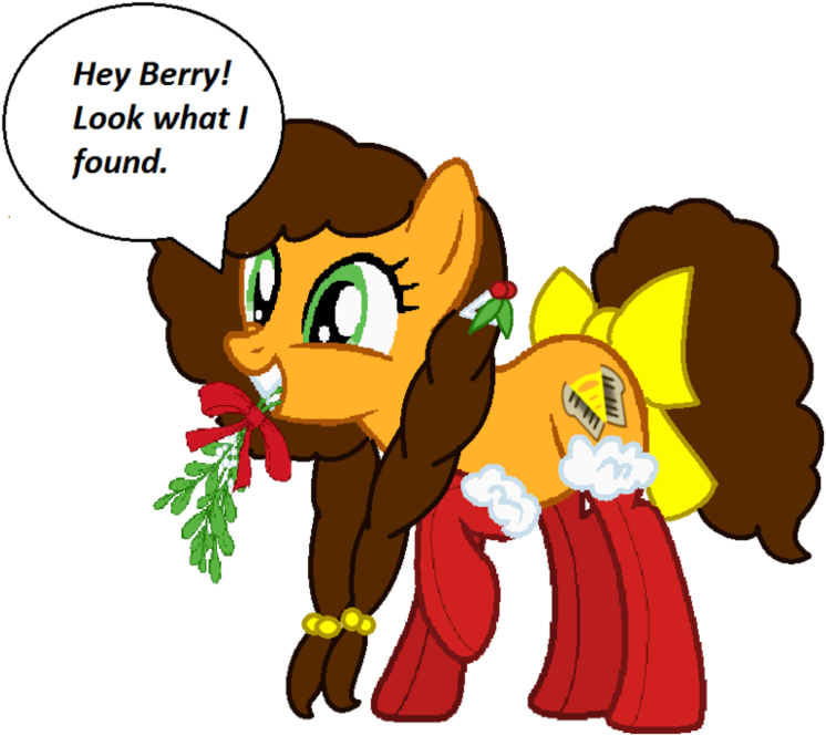 Clip Free Cheesy With A Christmas Mistletoe By T - Merry Christmas Base Mlp (1000x798), Png Download