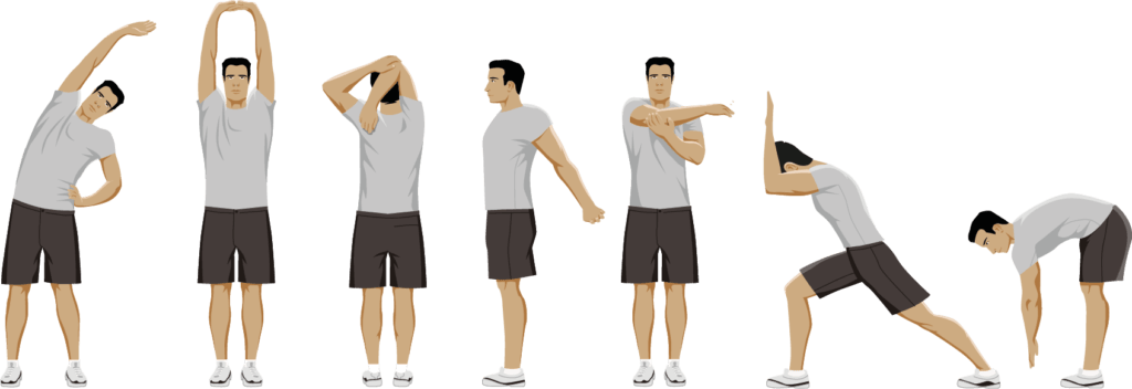 Pain From Long Standing - Standing Stretching Exercises (1024x352), Png Download