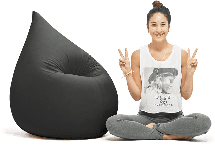 Beanbag Elly Black - Groene Zitzak (762x528), Png Download