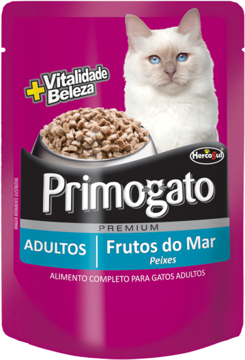 Sea Food Sachet Get To Know - Racao Primogato 500g (530x580), Png Download