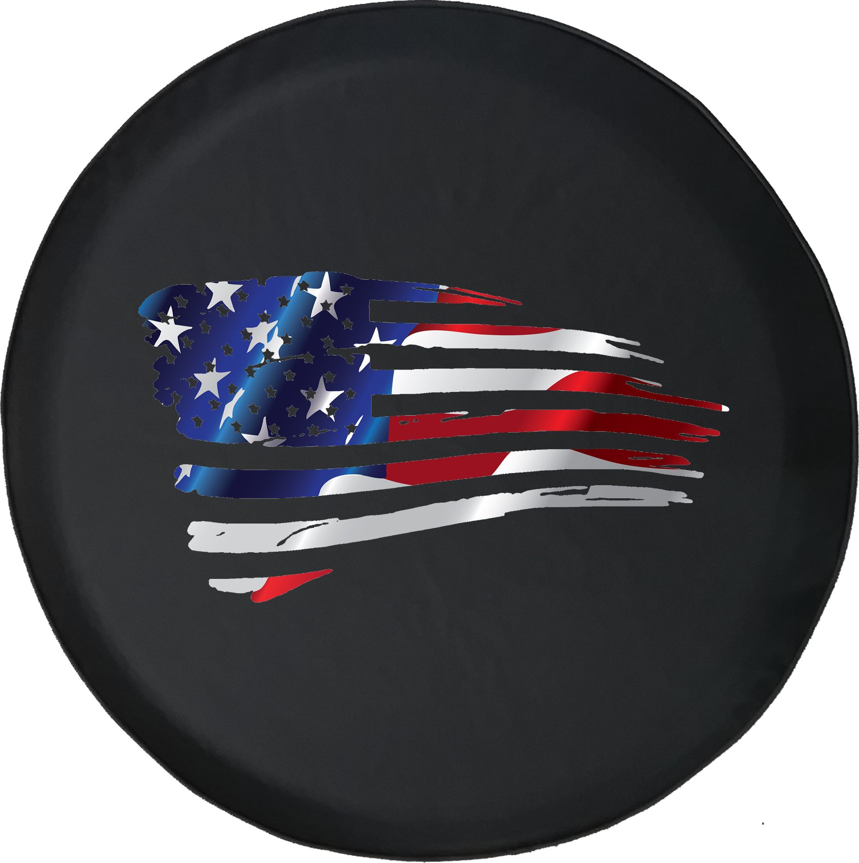 Jeep Wrangler Tire Cover With Waving American Flag - Circle (1768x1777), Png Download