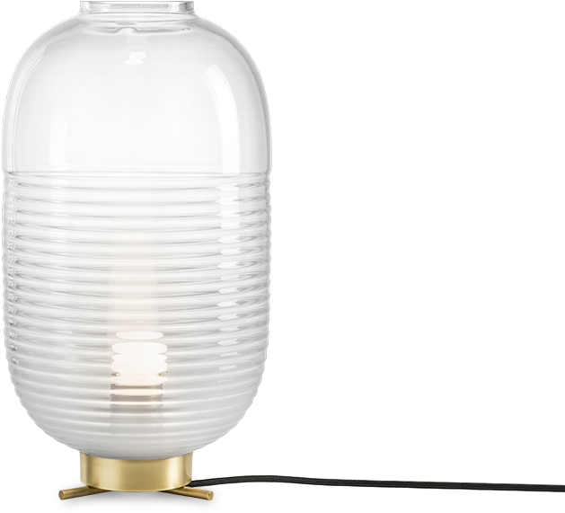 Lantern Table Lamp White / Light Patina Brass - Fluorescent Lamp (960x1240), Png Download