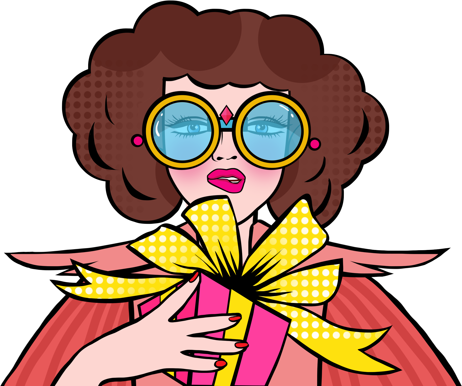 Pop Ilustración Estilo Retro Coloreado Png Y Psd - Cartoon (2000x2000), Png Download