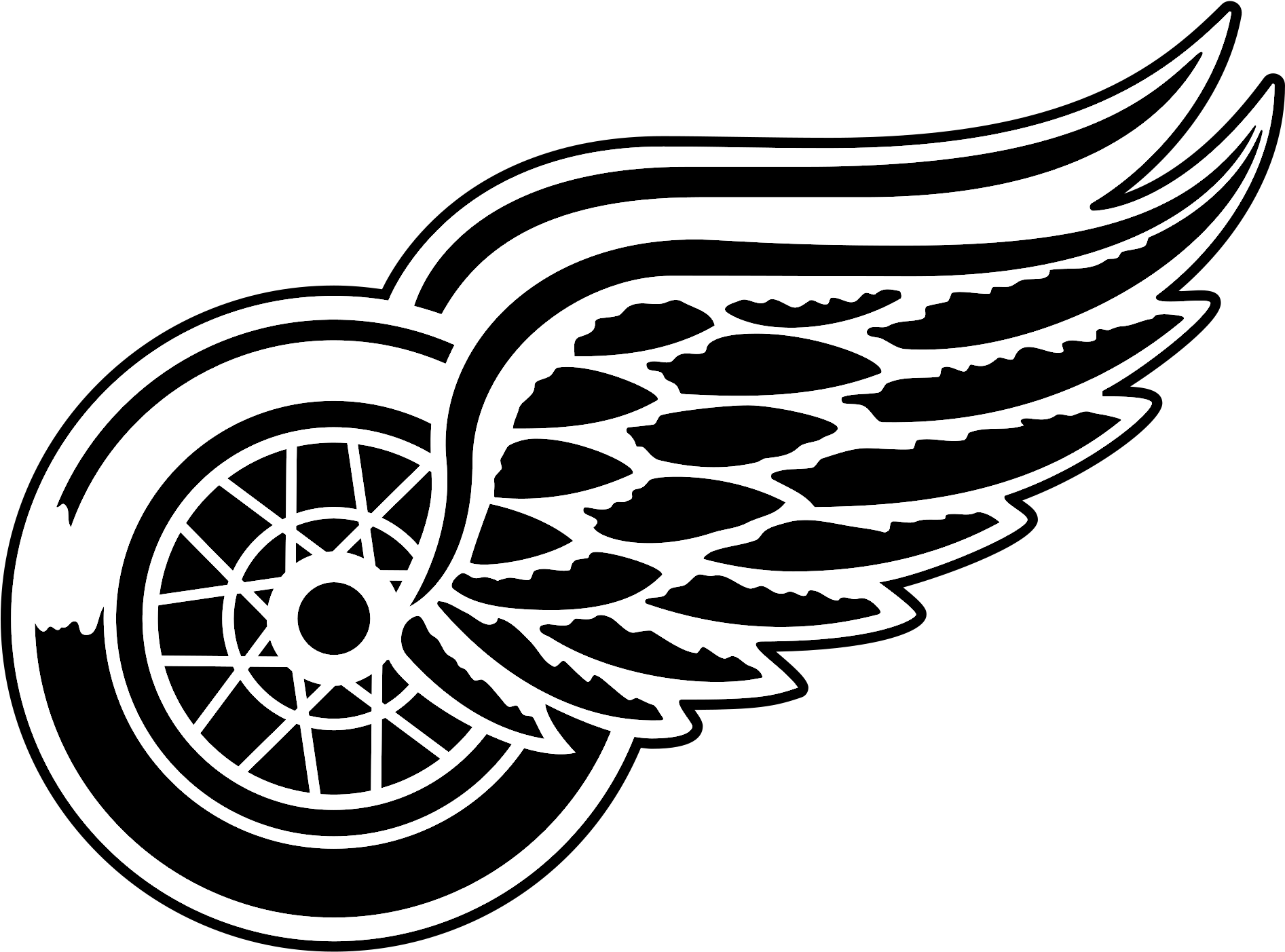 Detroit Red Wings Logo Black & White Transparent - Detroit Red Wings Logo Png (2200x2200), Png Download
