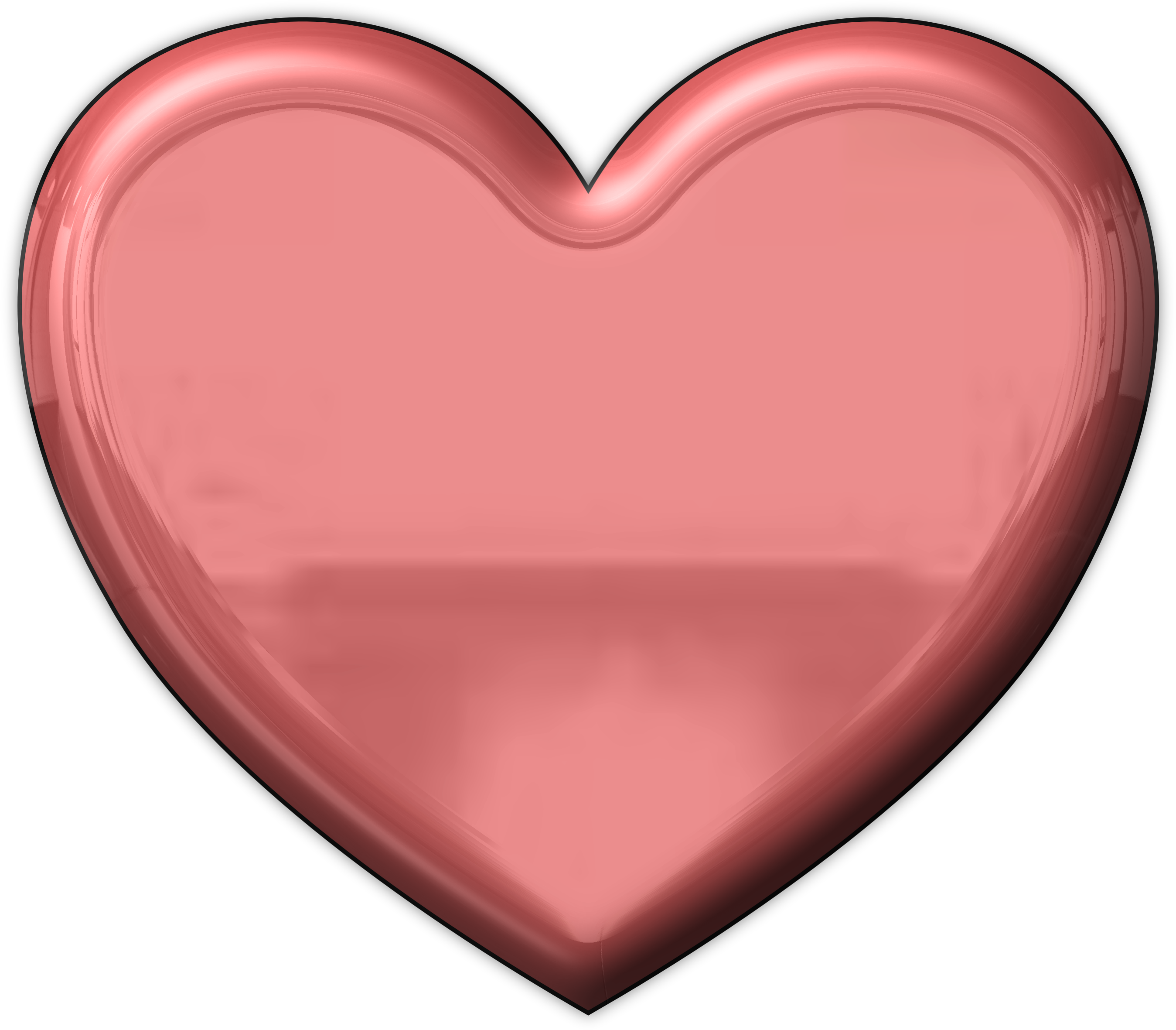 Pink Metallic Heart - Metallic Red Heart Png (2844x2463), Png Download