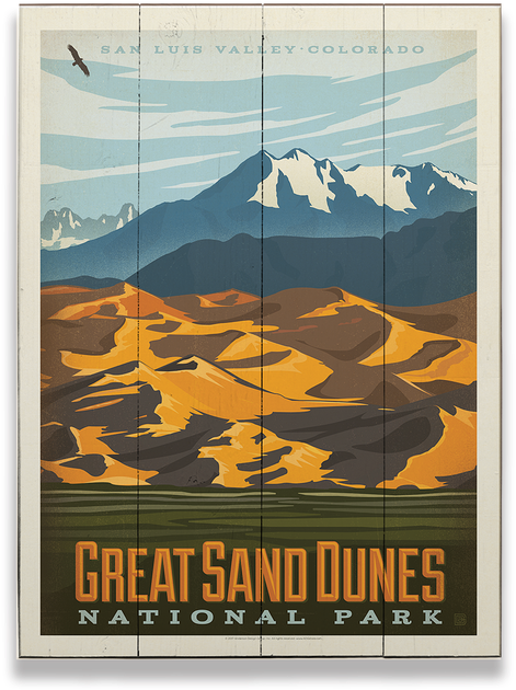 Great Sand Dunes Vintage Poster (730x730), Png Download