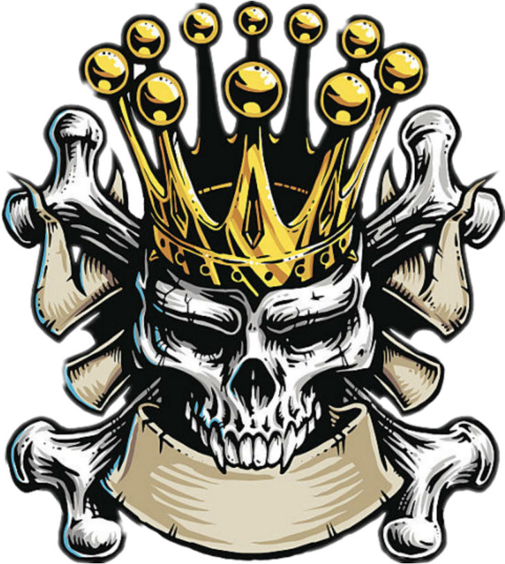 #mq #gold #crown #skull #skulls #bone - Skull King With Crown (1024x1024), Png Download