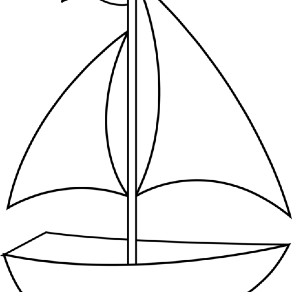 Sailboat Clipart Sailboat Clip Art Colorable Sailboat - Sail (1024x1024), Png Download