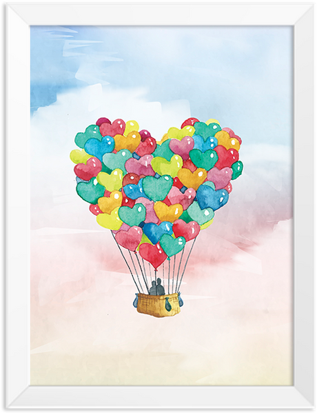 Quadro Baloes Coracoes - Happy Valentine Day Family 2019 (687x687), Png Download