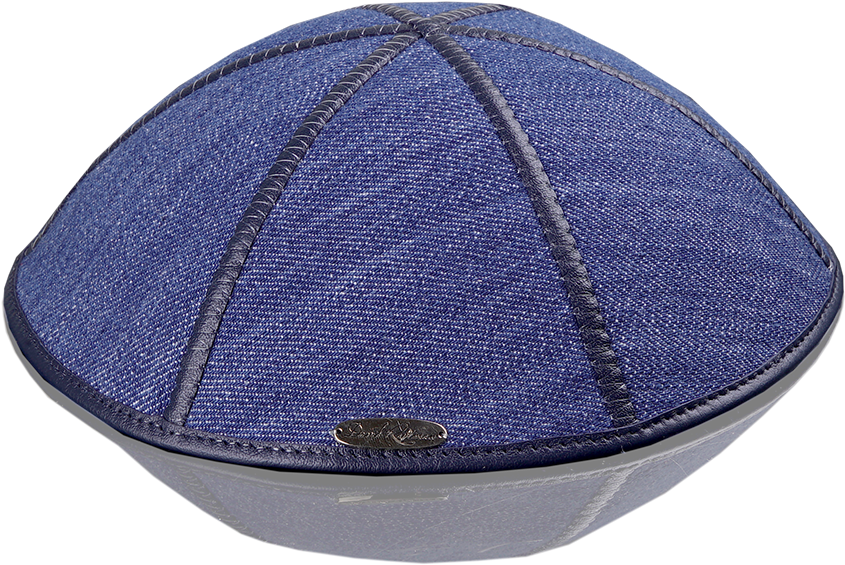 Kippah «770» Dark Blue Jeans Black Edging - Suede (1000x1000), Png Download