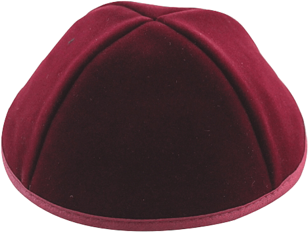Burgundy Velvet Yarmulke From Israel The Holy Land - Beanie (650x650), Png Download
