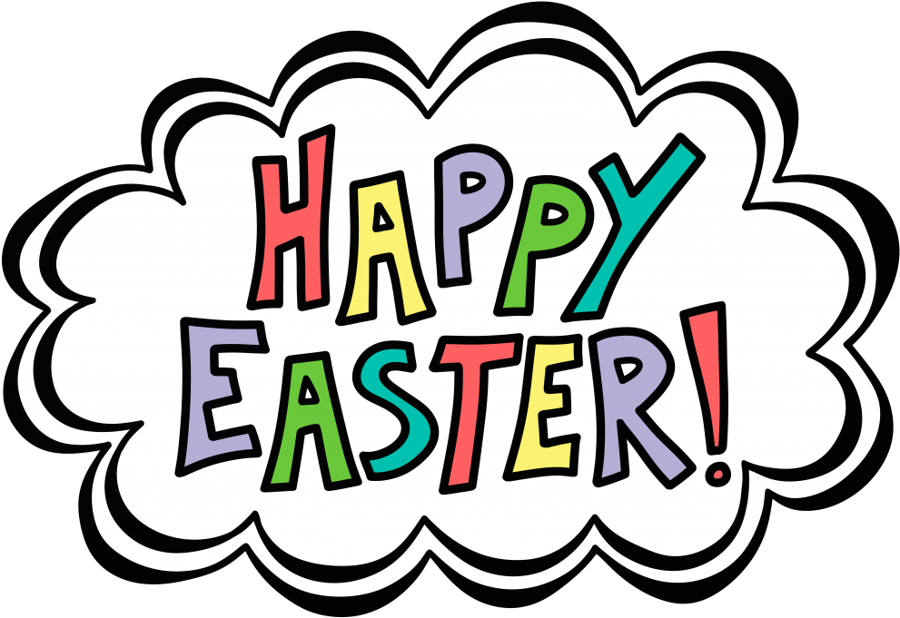 Excited Clipart Word Bubble - Happy Easter Transparent Background (1024x703), Png Download
