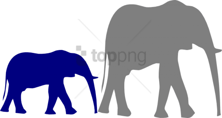 Free Png Download How To Set Use Mother And Baby Elephant - Clip Art Black And White Baby Elephant (850x455), Png Download