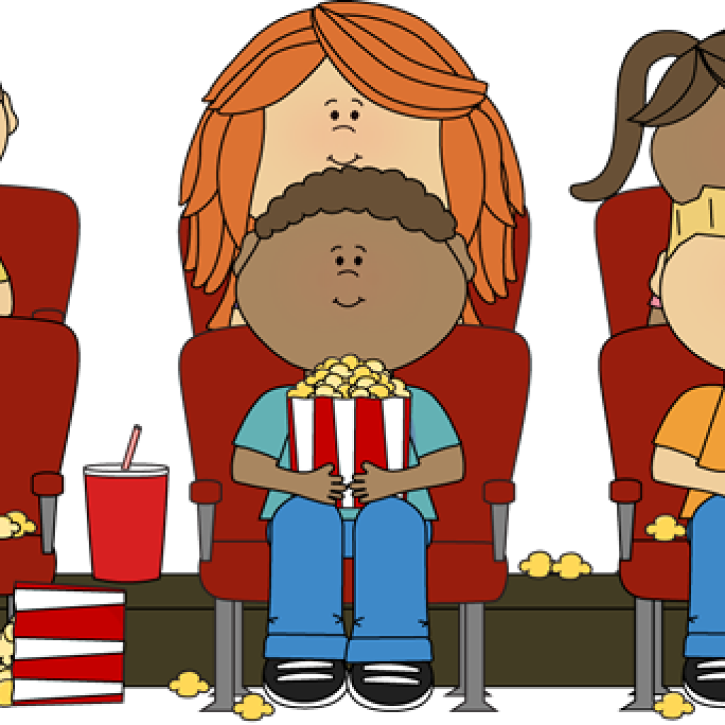 Movie Theater Clipart Kids Watching Movie In Theater - Watching Movie Clipart Png (1024x1024), Png Download