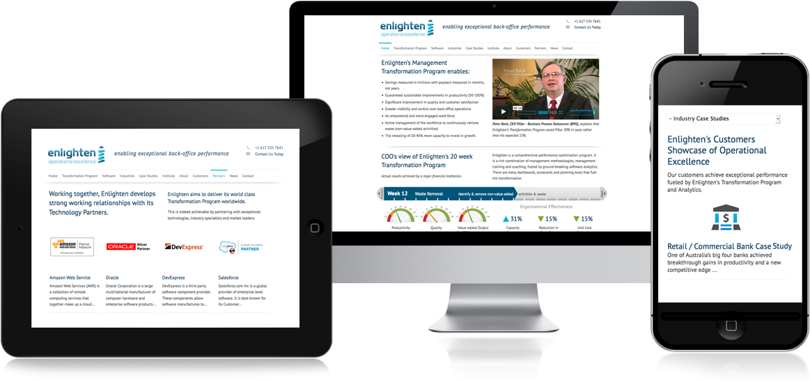 Enlighten Operational Excellence Website Design By - Website (1200x675), Png Download