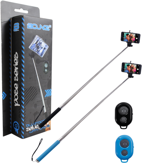 Bounce Bluetooth Selfie Stick Pose Series Black - Gadget (700x700), Png Download