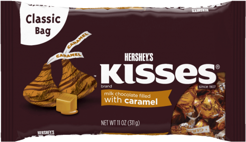 Hershey's Milk Chocolate Caramel Kisses - Kisses Dark Chocolate (940x587), Png Download