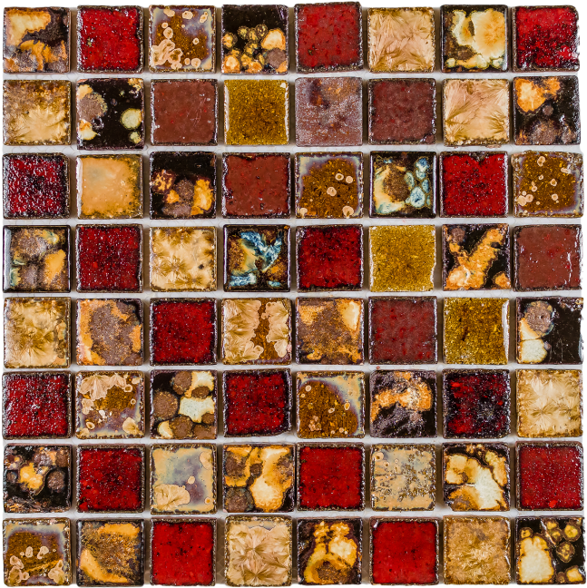 5 Square Pattern Red, Beige & Brown Color Handmade - Motif (750x750), Png Download