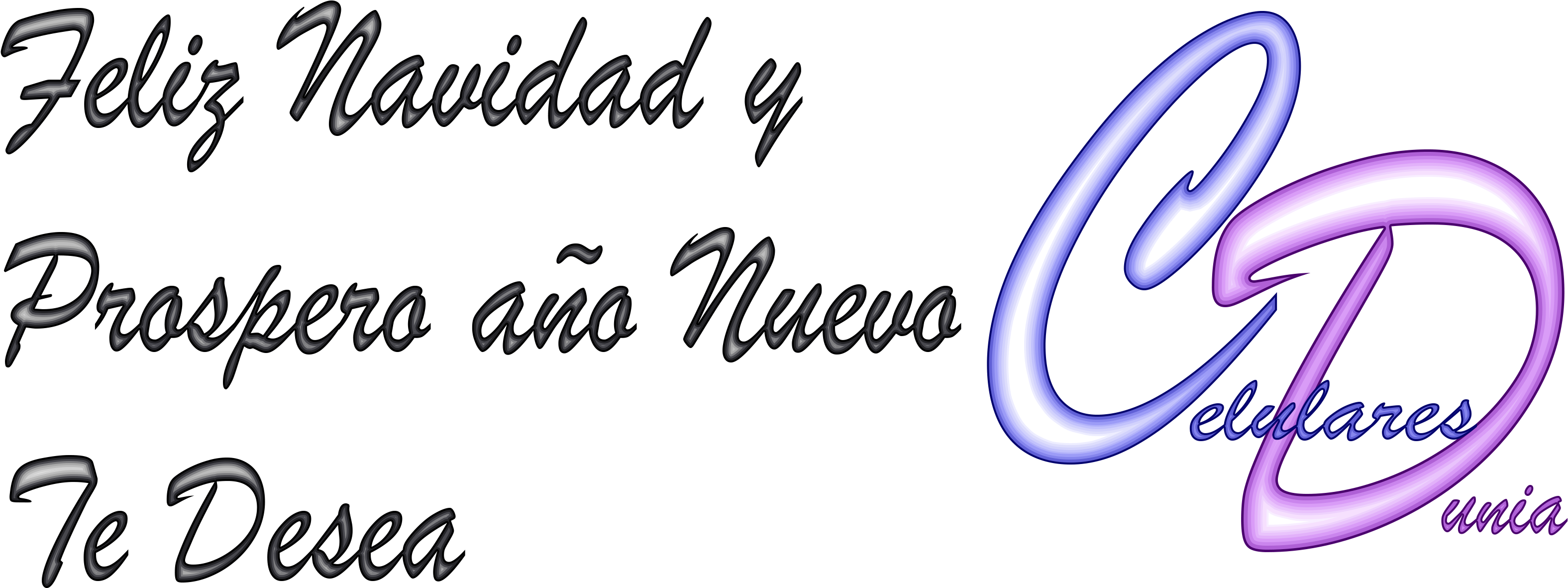Celulares Dunia Navidad - Calligraphy (3402x1417), Png Download