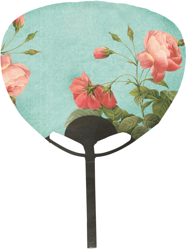 Printable Asian Fans - Rose (768x1024), Png Download
