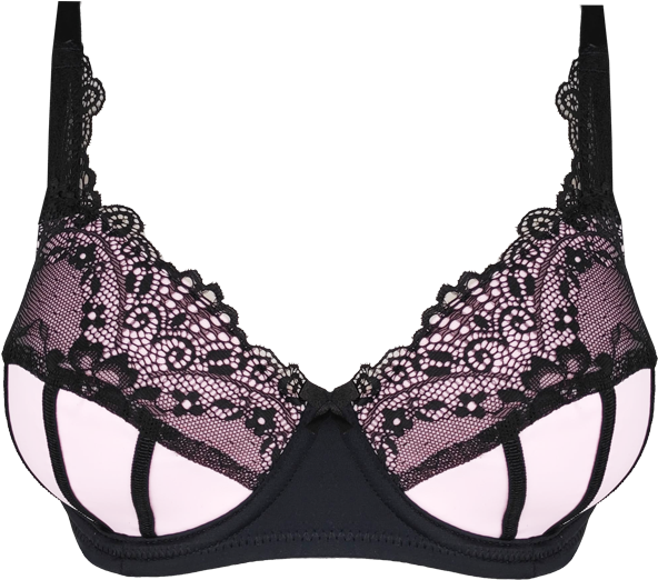 Download Lace Bra Black & Blushing Pink Braa03 2114black/blushingpink - Brassiere  PNG Image with No Background 
