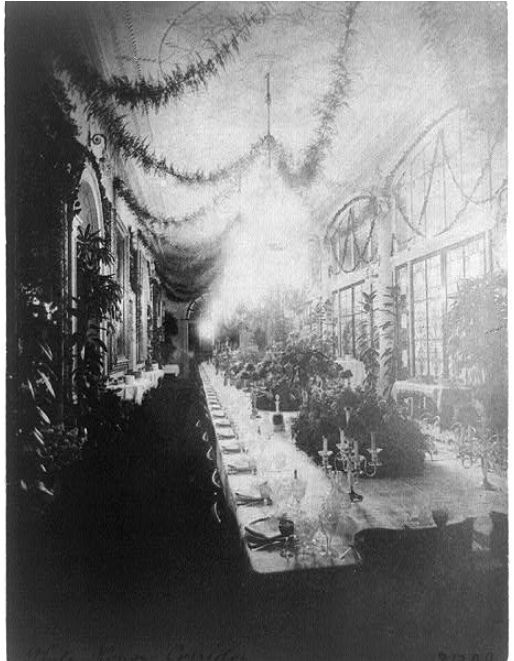 The Long Corridor Used For A State Dinner - Monochrome (1104x660), Png Download