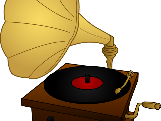 Gramophone Clipart Cartoon - Cartoon Old Record Player (640x480), Png Download