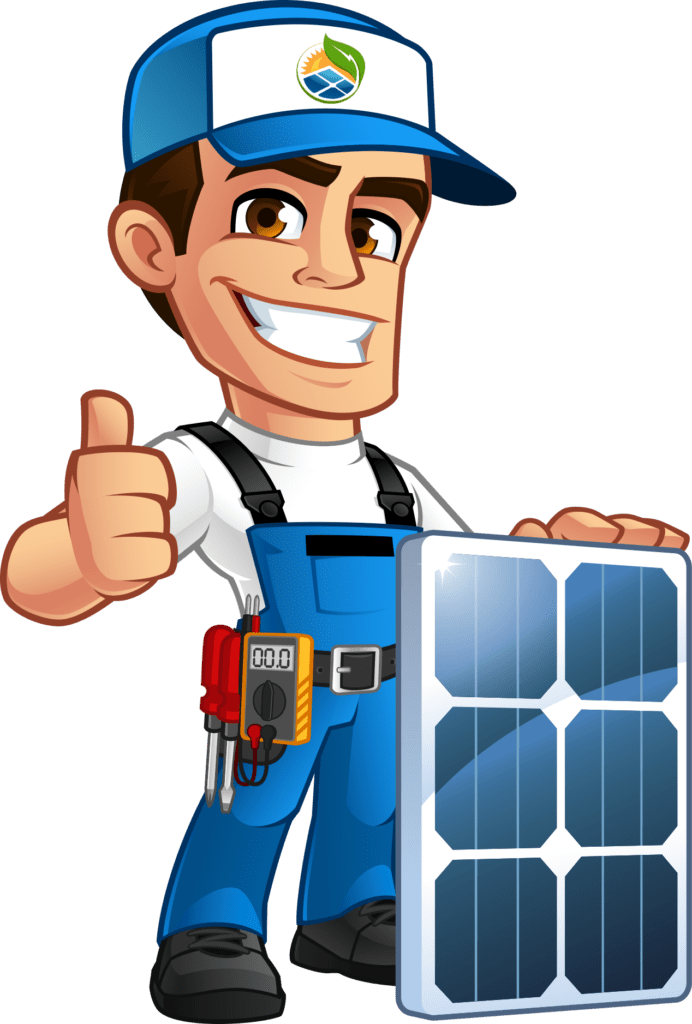 Home Solar Panel Installer Cartoon - Solar Installer Cartoon (692x1024), Png Download